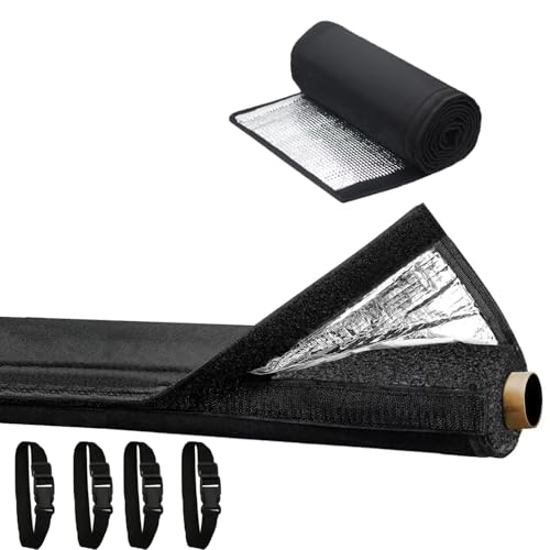 3 Layers HVAC Copper Pipe Insulation Cover+Rolling Strip,72x10.2 Inch 600D Oxford AC Pipe Insulation Covers for Outside,Flexible Copper Line Insulation Sleeve for Central Air Conditioning Mini Splits