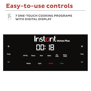 Instant 140-3000-01 Vortex Plus Quart 7-in-1 Multi-Use Air Fryer, 10QT, Silver,Black Instant 140 3000 01 Vortex Plus Quart 7 in 1 Multi Use Air Fryer 10QT SilverBlack