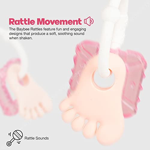 Image of Baybee Ring Natural Water Filled Silicone Teether for Babies to Soothe Their Gums, Bpa Free Food Grade Easy Grasp Teething & Chewing Toys for Babies 6 to 12 Months Baby Infant (Pink)