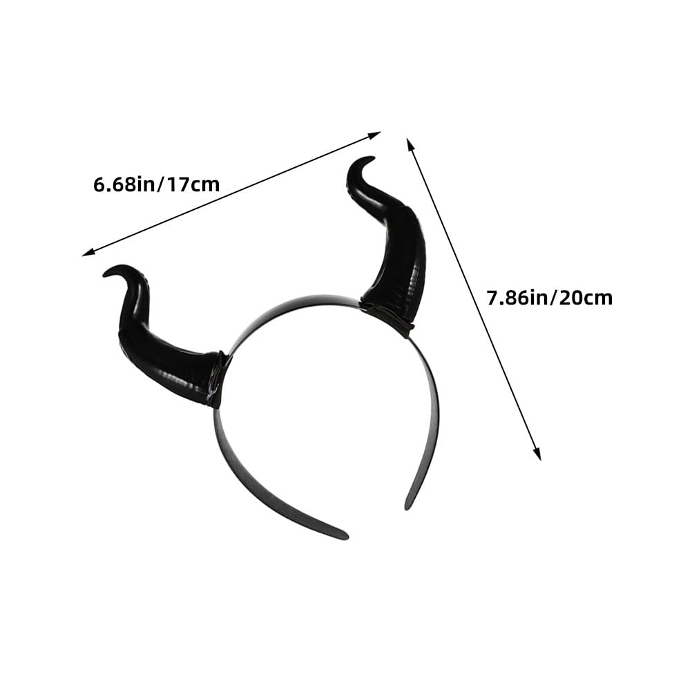 VANZACK 3pcs Demon Cosplay Horn Headband For Women, Halloween Horn Hair Hoop, Costume Party Hair Accessories, Festival Headwear, Black