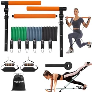 Hommie Pilates Bar Set mit 6 Bändern