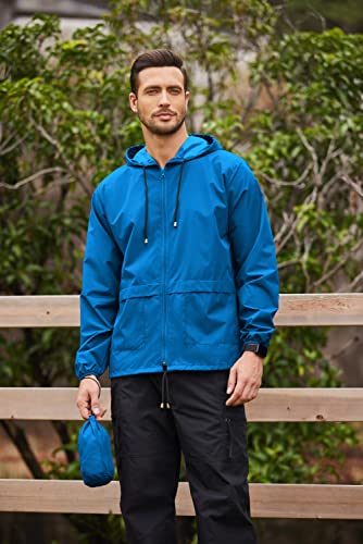 COOFANDY Mens Packable Rain Jacket Lightweight Waterproof Raincoat with Hood Outdoor Rain Gear Travel Hiking Cycling - Image 3