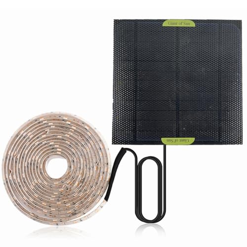 Yeory Solar Powered Grow Lights 16.4ft Plant Light Strip with Solar Panel Full Spectrum Grow Lights Heat Lamp for Outdoor Indoor Garden Greenhouse Supplies