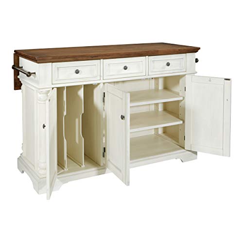 OSP Home Furnishings Cocina Kitchen Island, White/Brown - Thumbnail 4
