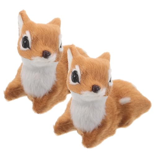 Warmhm 2 pièces Figurines Peluche Renne Noël Réalistes Lot de Décoration Festive Douce et Sûre pour Maison et Bureau Ornement Animal Cerf Simulation Hiver