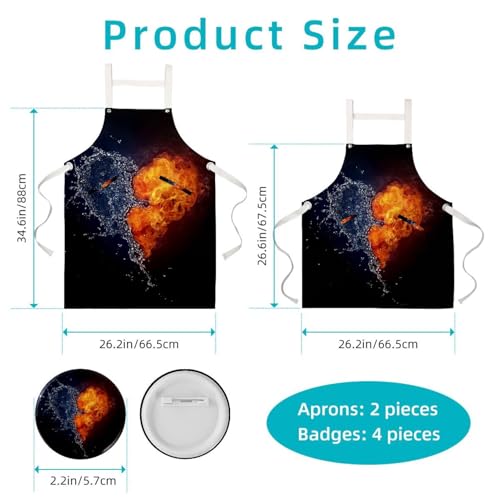 Tablier de serveuse pour restaurant et bar avec broches d'ajustement - 2
