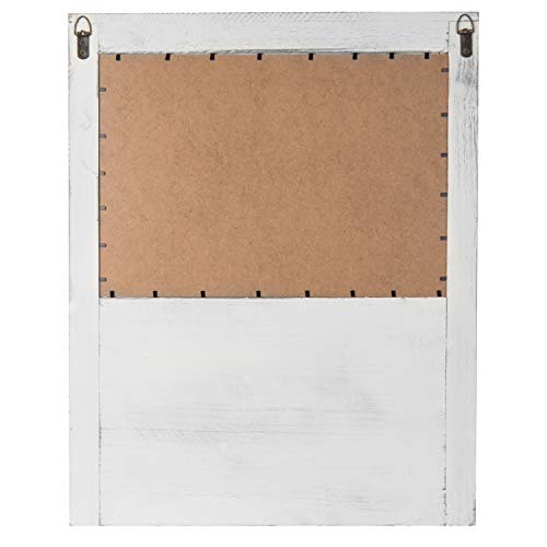 Mygift Vintage White Wood Mail And Key Holder For Wall Organizer Rack With Label Holder, 3 Hooks And Chalkboard #TOP4