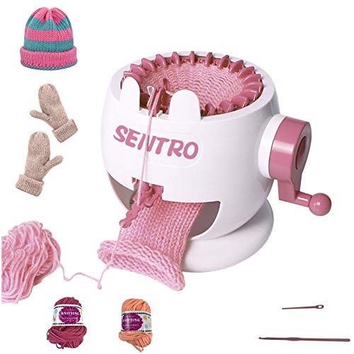 Knitting Machine?22 Needle Knitting Machine?Rabbit Shape Plastic Hand Weaving Machine,Christmas Xmas Gift?DIY Knit Scarf Hat Sock Knitting Round Loom for Adults/Kids(with Wool)