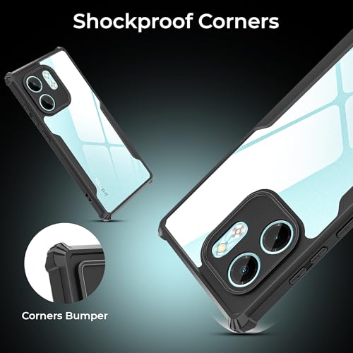 Image of A rtistque Clear Hard Transparent Acrylic Armor Anti-Drop Shockproof TPU Edge Back Cover Case for Infinix Smart 9 HD - Black