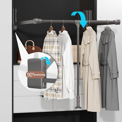 Tringle de penderie rabattable pour garde-robe haute et dressing