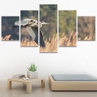 SIGNWIN 5 Panel Canvas Wall Art Birds Farmhouse/Country Group Group Multicolor Photography Realism Relax/Calm Warm for Home Decorations Ready to Hang - 60