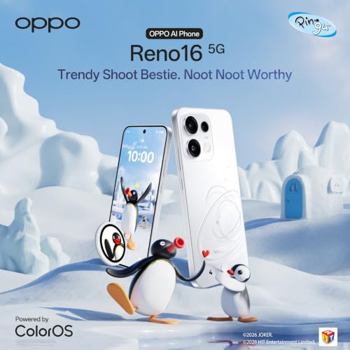 OPPO Reno16 5G (Starry White, 8GB, 256GB) | Limited Edition Pingu Gift Box | 3D Design | 50MP 3.5X Telephoto | 4K 60fps HDR | AI Remix | Snapdragon 7 Gen 4 | 6700mAh | 80W SUPERVOOC | IP69K - Image 7