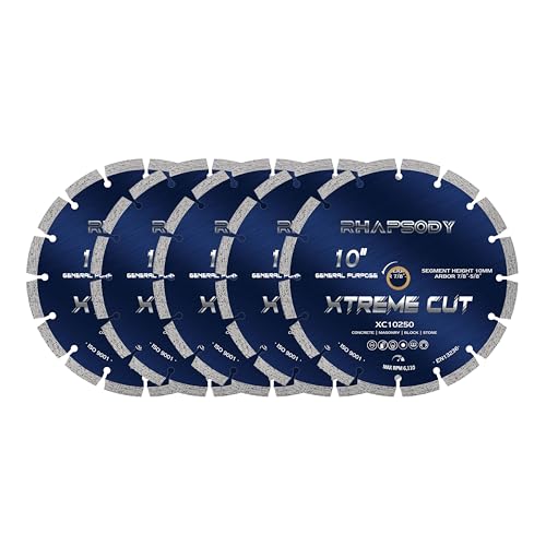 Image of RHAPSODY 10 Inch Diamond Saw Blade 5Pcs, Segmented General Purpose Blade