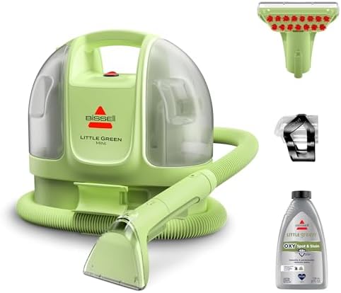BISSELL Little Green Mini Corded Portable Carpet and Upholstery Deep Cleaner, Car Detailer, Lightest Little Green at 7 lbs, T