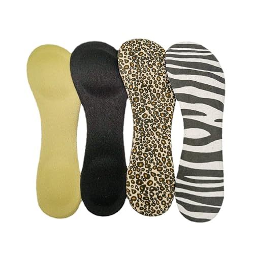 Image of CB 4-Pairs of Cloth Surface Sponge Inserts Invisible Slim Lightweight Insoles Liners, Ball of Foot Pain Relief Cushion, Barefoot Support, 3 /4 Length for Women's Shoes 5-7, Style A, Mix All