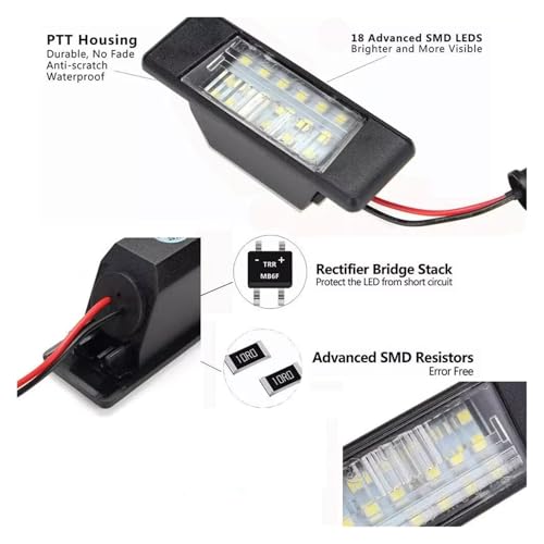 Luz de matrícula para Nissan Juke F15 de 18 luces de alta intensidad para iluminación trasera 5