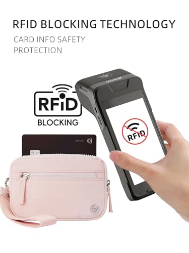 Image of WESTBRONCO Wristlet Wallets for Women - RFID Blocking Quilted Nylon Phone Wallet, Card Holder Purse for Travel & Everyday Use