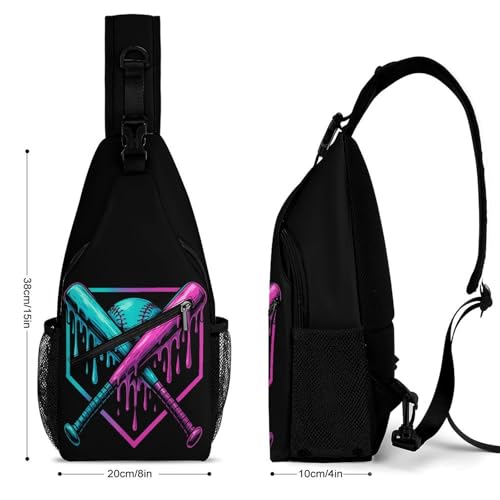 Baseball Home Plate Drip Game Day Sling Bag Crossbody Travel Hiking Chest Multipurpose Travel Daypack for Women Men2
