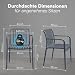 STEELSØN Pincoya Gartenstühle 4er Set – Outdoor Loungesessel Anthrazit – stapelbarer Balkonstuhl wetterfest UV-beständig – Gartensessel aus Kunststoff bis 120kg – Armlehnenstuhl Garten/Balkon/Terrasse