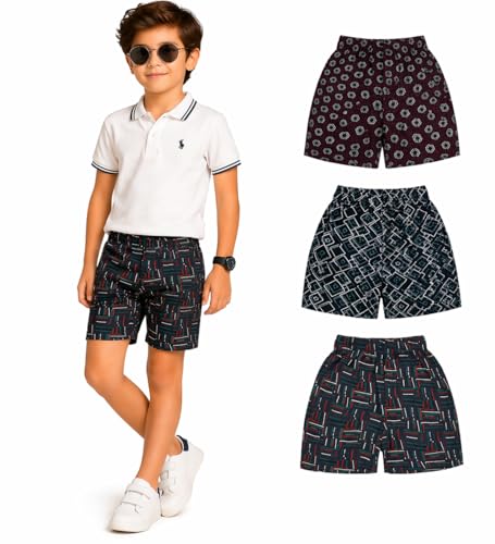 Image of DYCA by Bodycare Kids Cotton Shorts for Boys & Girls | Soft Breathable Summer Shorts | Elastic Waist Casual| Print & Color May Very
