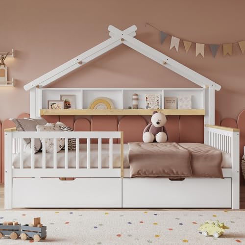 Cama infantil de 140 x 200 con cajones que elimina el desorden 4