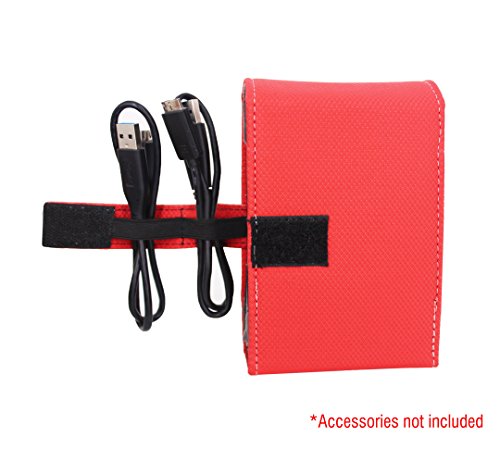 Image of Saco Dual Hard Disk Case Cover Wallet for Seagate Expansion 4TB /5TB External HDD Hard Disk Case (Maximum Size fits Upto 12.5 x 8.8 cm) - Red
