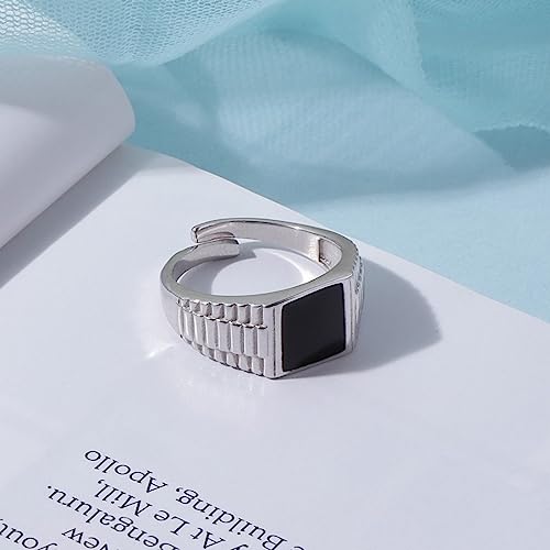 925 Sterling Silver Rhodium Plated Adjustable Ring