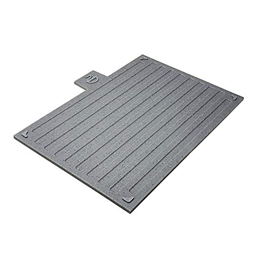Set di 4 taglieri antiscivolo in marmo grigio con supporto, lavabili in lavastoviglie, per frutta, carni calde, pesce