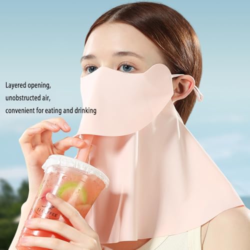 Breathable Ice Silk Face Mask | UV Protection Sun Cover | Seamless Sunshield for Eyes, Neck & Shoulders3