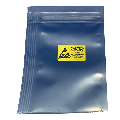 Daarcin 100pcs 3.2x4.7in/8x12cm ESD Bags with Labels for Hard Drive HDD ESD Shielding Bags for Varieties of Electronic Device