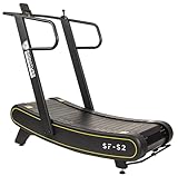 Fitvids Sprint Demon, Motorless Curved Sprint Treadmill with Adjustable Levels of Resistance, Black