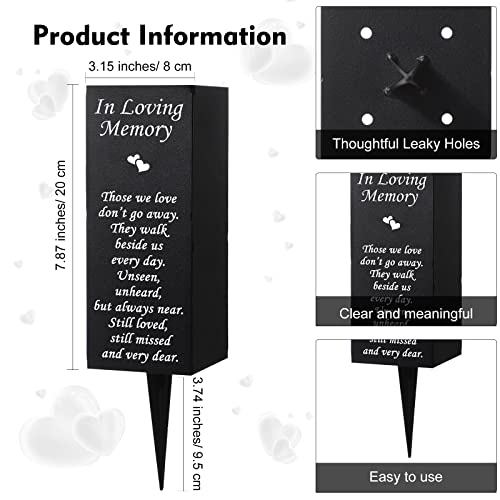 Geosar Cemetery Vases for Grave Metal Flower Holder with Spikes Memorial Funeral Gravesite Flowers Vase Decorations for Loss of Loved One(Those We Love)