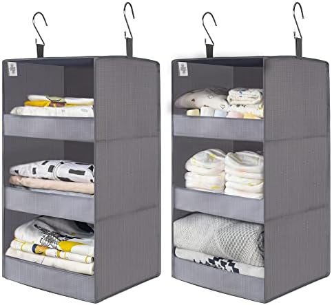 GRANNY SAYS 3-Shelf Closet Organizers and Storage, Foldable Hangi...