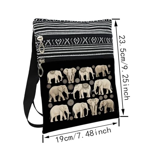 Rainbow Unicorn Messenger Bag Small Ethnic Pattern Adjustable Strap Crossbody Zipper Pouch Rainbow Unicorn Phone Organizer Wallet Cute Shoulder Handbag for Women Friends-52