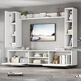 Photo Gallery lcoho set da parete per tv, 180 x 35 x 33,5 cm, con vetrine (set completo, 4 pezzi), supporto per tv, mensola e 2 mensole da parete, set di mobili per tv, mobile da soggiorno e da appendere, tv fino a Photo Gallery lcoho set da parete per tv, 180 x 35 x 33,5 cm, con vetrine (set completo, 4 pezzi), supporto per tv, mensola e 2 mensole da parete, set di mobili per tv, mobile da soggiorno e da appendere, tv fino a