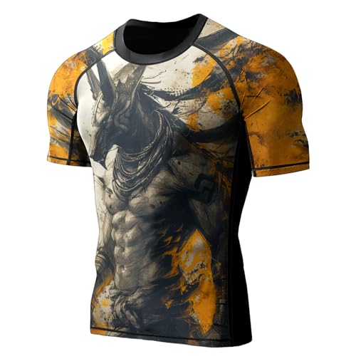 Compression Shirt 4-Way Stretch Construction, Jiu Jitsu Rash Guard Men Short Sleeve, Breathable Fabric2