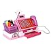 Playkidz Interactive Toy Cash Register - Pink for Girls & Boys - Sounds & Early Learning Play Includes Play Money Handheld Real Scanner Working Scale & Calculator, Live Microphone & Play Food