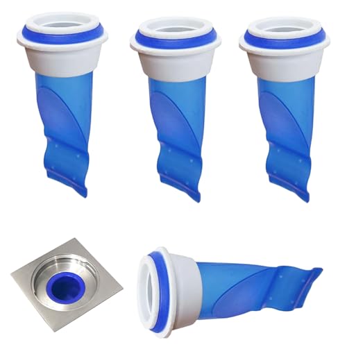 Floor Drain Backflow Preventer 4PCS One Way Valve with Auto Shut-Off, Anti-Odor Sewer Core for Bathroom, Kitchen Sink, Toilet Pipe Protection.