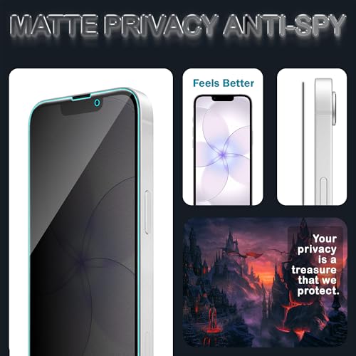 Image of FIRST MART Matte Privacy Tempered Glass for iPhone 17e, 16e and 13 | Anti-Spy, Anti-Glare 9H Screen Protector, Edge-to-Edge, Case-Friendly, Anti-Fingerprint | Pack of 1