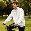 WUWWUT Custom Men's Pullover Personalised Half Zip Stand Collar Sweatshirt Solid Color Casual Sportswear Long Sleeve Fall Wear Navy Blue #1