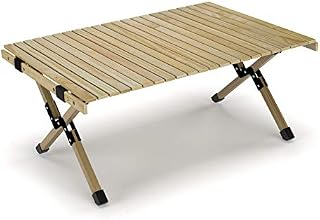 GDLF Foldable Indoor Outdoor All-Purpose Solid Wood Desk Waterproof Table for Picnics, Camping, Beach, Tailgating, Patio, Kitchen, BBQ, Travel, Living Room, roll up, Height Adjustable with Storage Bag