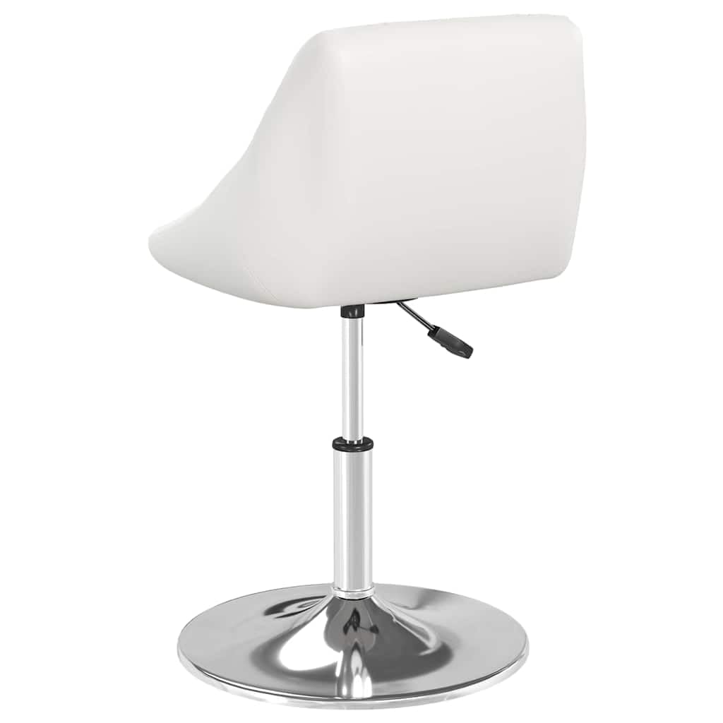 Lot de 4 chaises de salle à manger pivotantes en similicuir blanc réglable