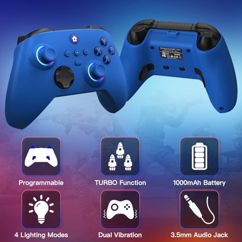 Xbox Controller Wireless with Wireless Adapter, Xbox One Controller with 1000mAh Battery, Programmable, Turbo Function, 3 Lighting Modes, for Xbox Series X|S, Xbox One X|S, Xbox One, PC Windows - Image 3
