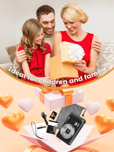 Digitalkamera 4K 64MP, 2.8 Zoll UHD Autofokus Kamera fotokamera, 32GB Karte & Akku,16X Digitalzoom Wiederaufladbare Tragbare Kompaktkameras mit für Anfänger Jugendliche