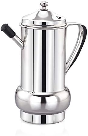 Expresso Stainless Steel Olive Oil Dispenser Pot – Leakproof 1L, Oil Pourer, Oil Can & Salad Dressing Storage with Lid for Kitchen, Cooking, Home & Restaurant Use