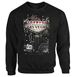 Con serigrafía Tex-Ha Las Vegas Casino Mafia CSI FBI Poker Route 66 Roulette USA - Sudadera con capucha, color negro Negro XL