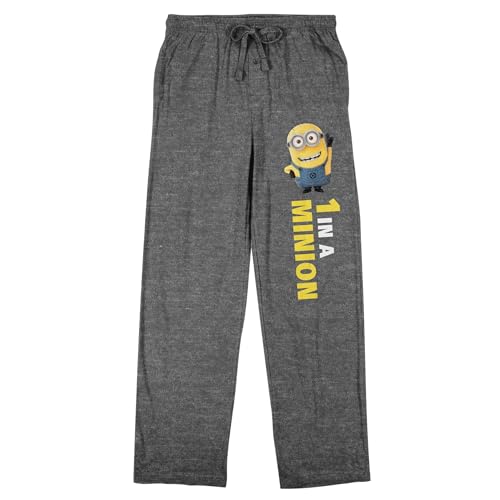 Minions 1 in A Minion Men's Heather Grey Sleep Pants-S at Amazon