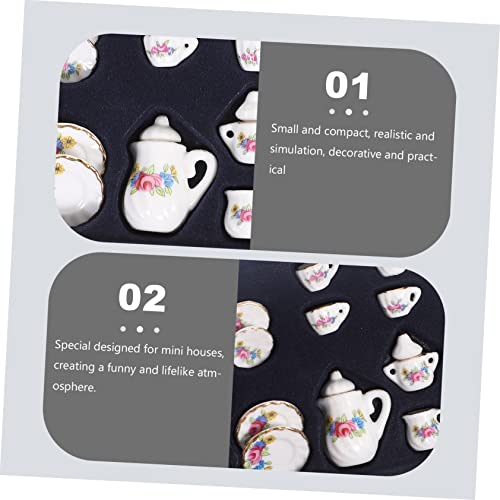 SAFIGLE 1 Conjunto Modelo De Jogo De Chá De Talheres Acessórios De Chá Pratos Para Crianças Presente