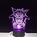 Produktbild Neue Pokemon Gengar 3D-Lampe Coole Bunte LED-Nachtlicht USB Black Base Cartoon dekorative Schreibtischlampe Kind 815