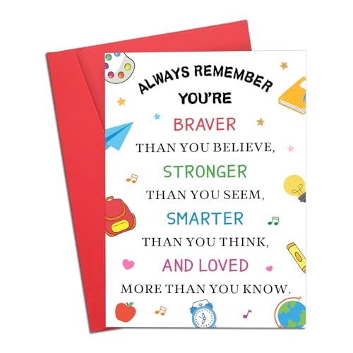 GGOJAGST 1st 3st 5th Graduation Cards Girls Boys First Day of School Card for Kids Preschool Middle High Schools College Dorm Essentials for Guys Boys Class Back To School Supplies for Students
